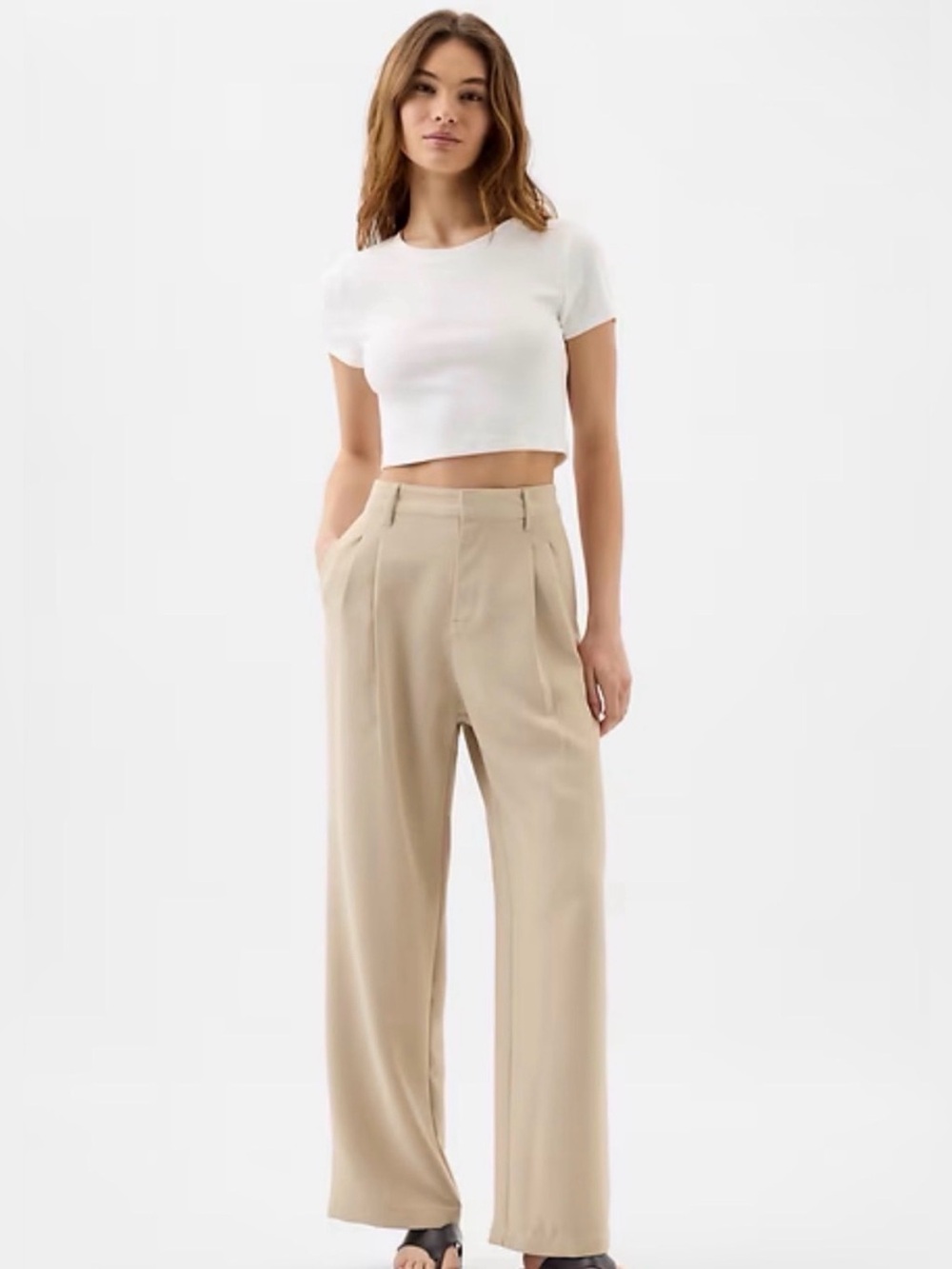 Gap Wide Leg Easy Trouser Cream Size 6
